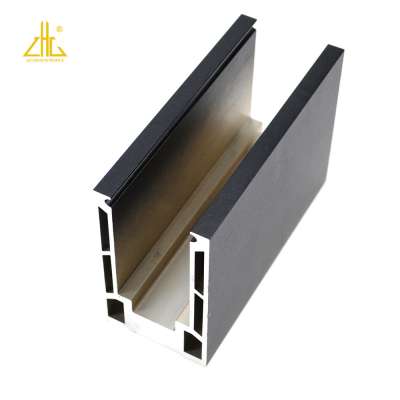 Aluminium u  Channel for Balcony Glass Railing , Customized u Shape Aluminium Railing for Outdoor Balustrade