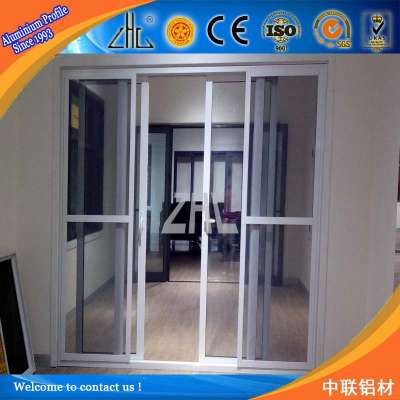 China aluminium sliding doors accessories profile, full set white powder coat aluminum profile aluminum sliding door price