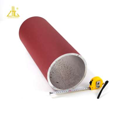 Red  powder coating 300mm large diameter aluminum extrusion pipe for fire control